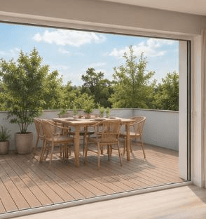 Terraza privativa con vistas al verde
